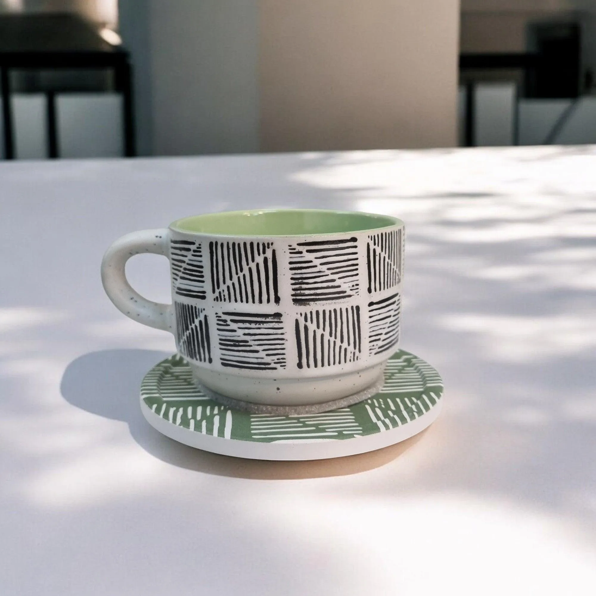 Playful Patterns - Ceramic Mugs with Coasters