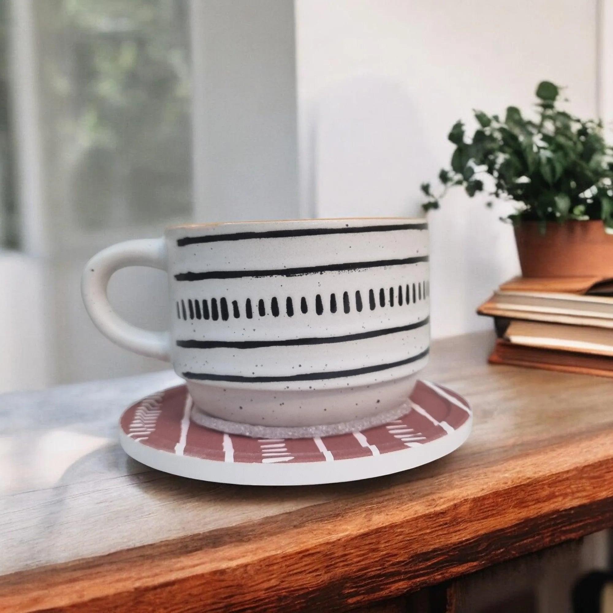 Playful Patterns - Ceramic Mugs with Coasters