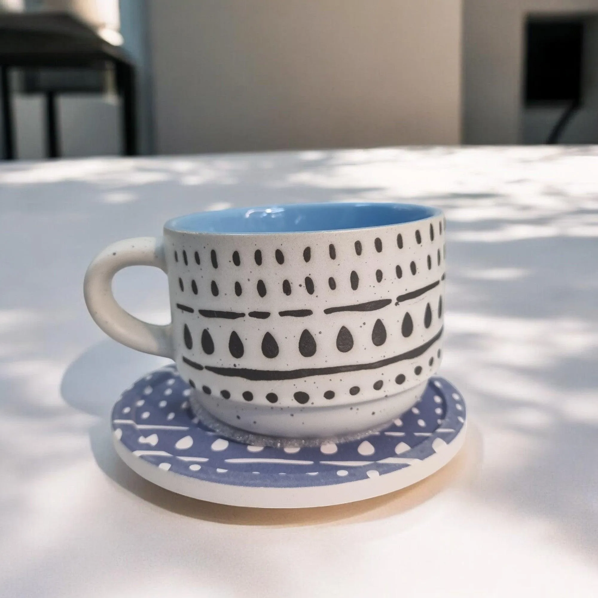 Playful Patterns - Ceramic Mugs with Coasters