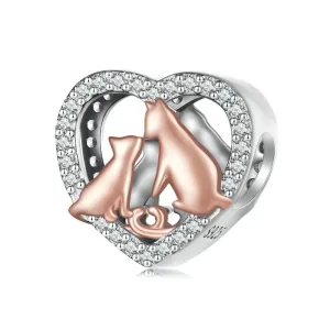 Playful Pet Kissing Cat Charm
