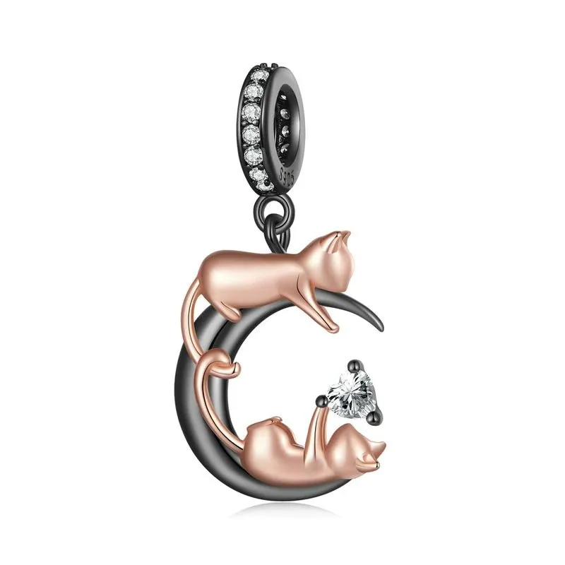 Playful Pet Kissing Cat Charm