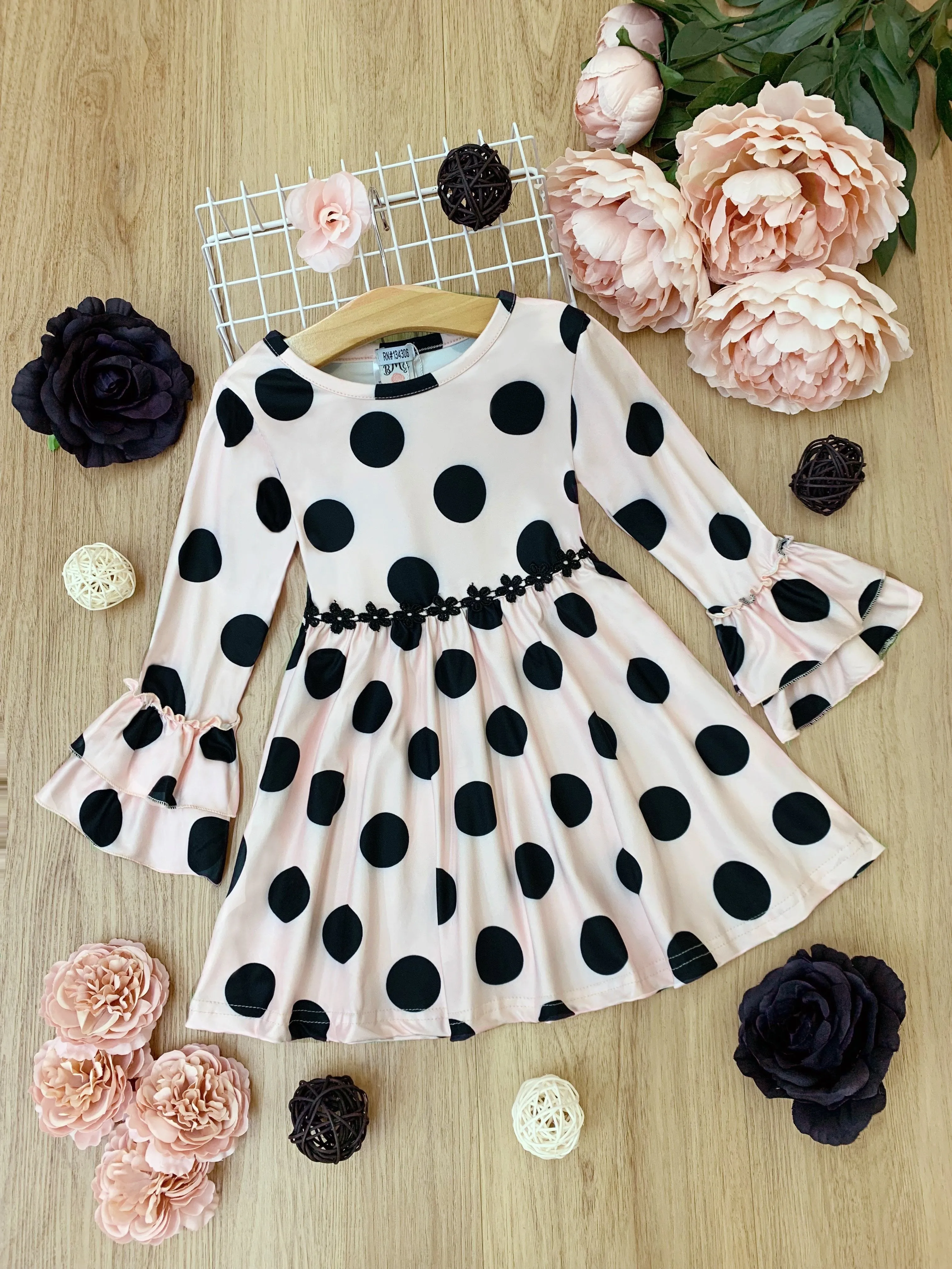 Playful Polka Dots Ruffled Dress