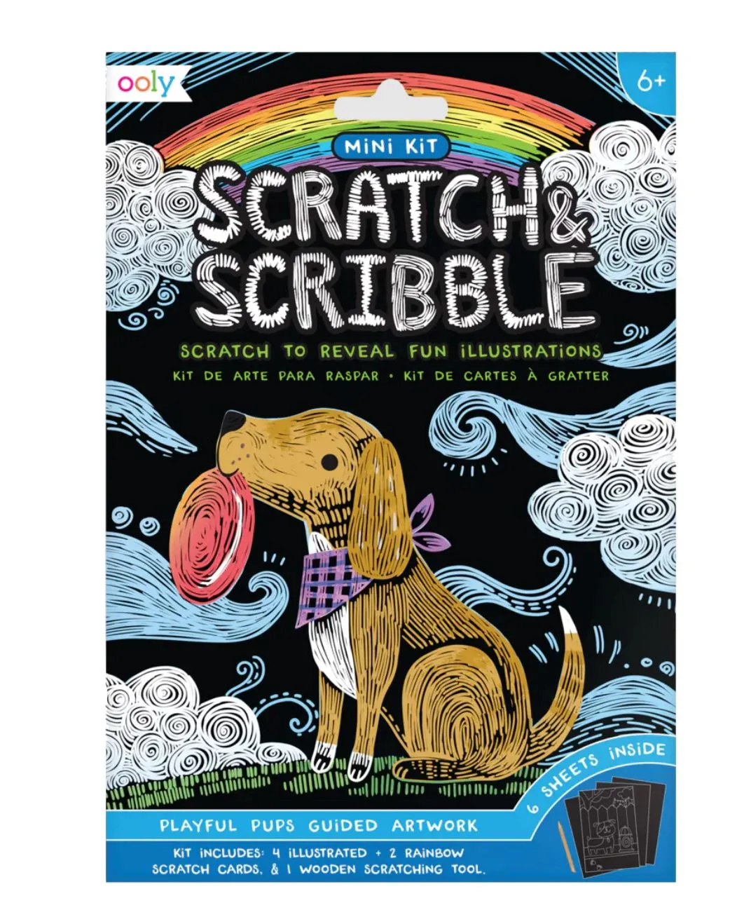 Playful Pups Scratch and Scribble Mini Art Kit