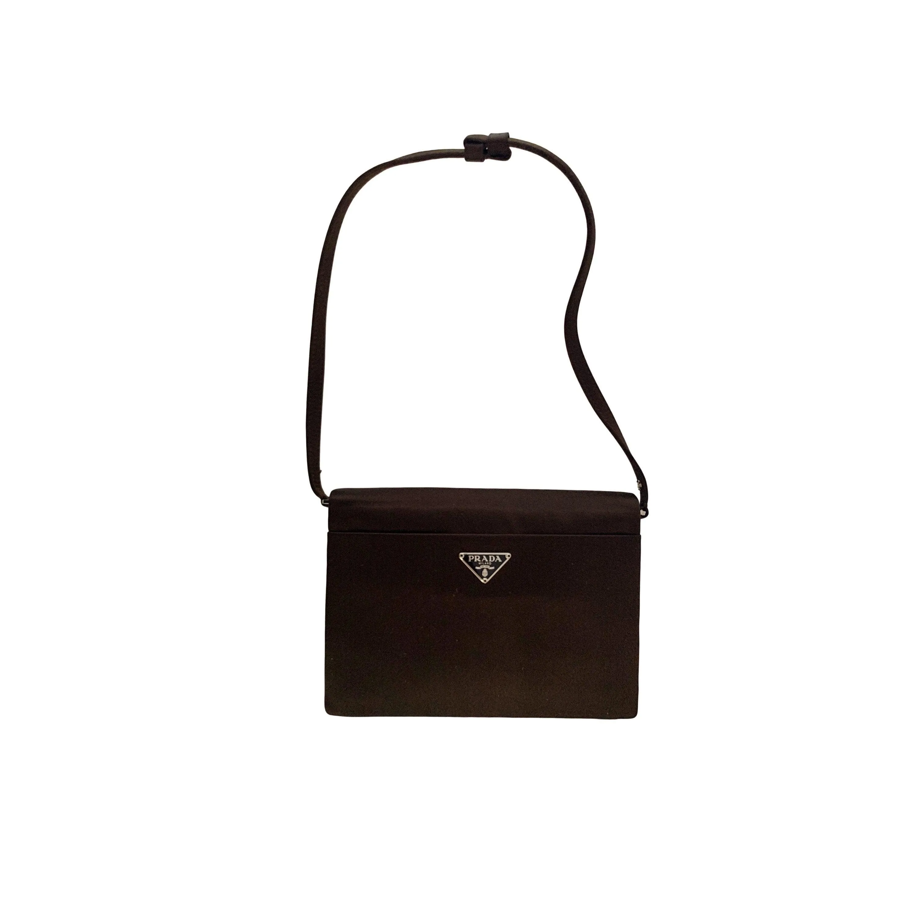 Prada Brown Satin Mini Shoulder Bag