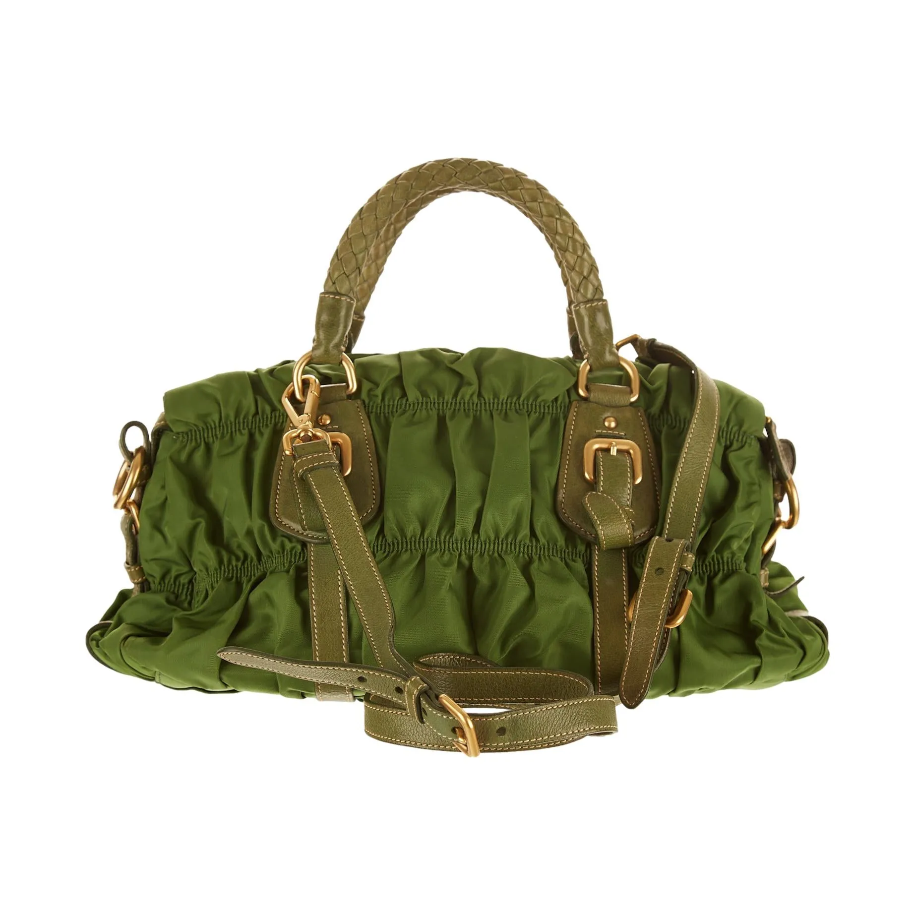 Prada Green Nylon 2way Bag