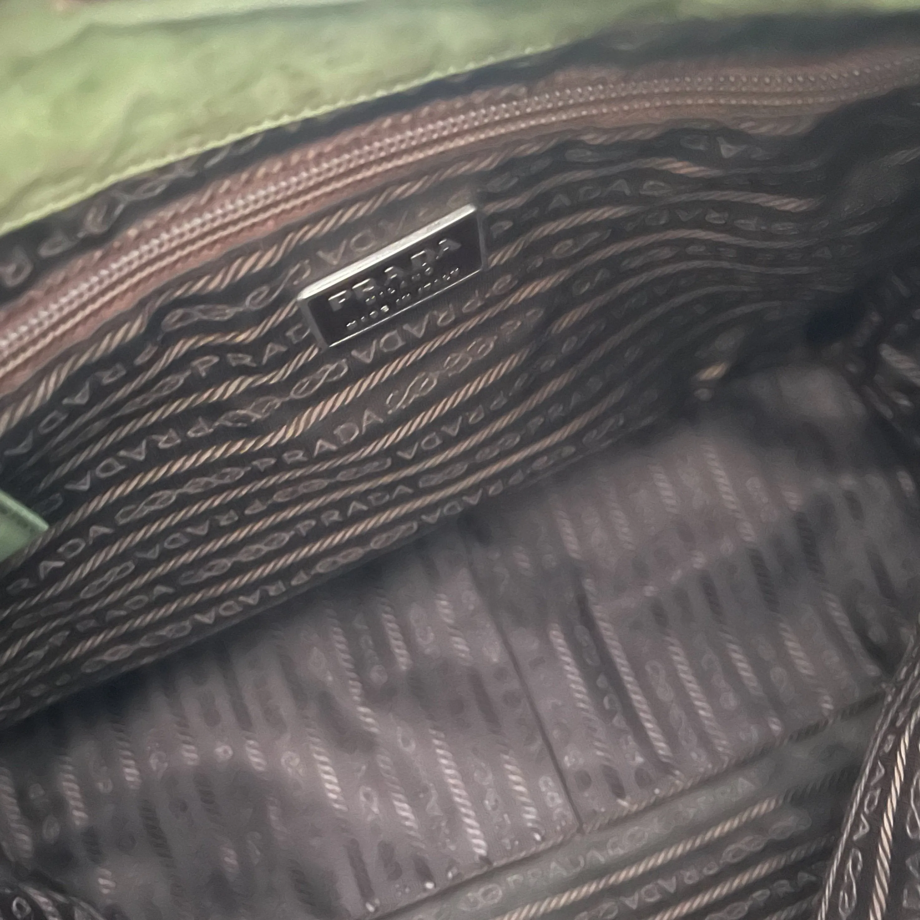 Prada Green Nylon Shoulder Bag