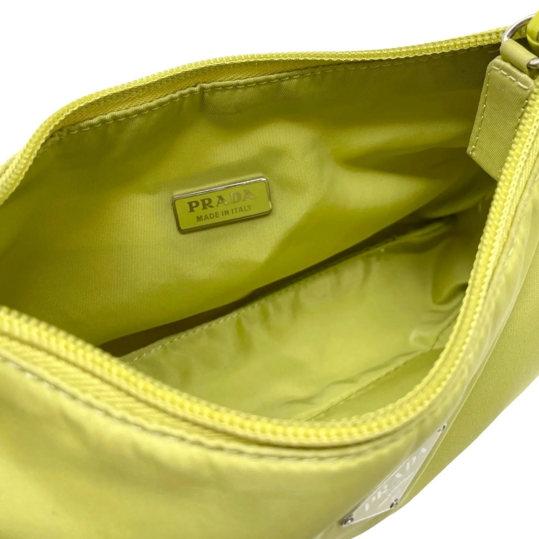 Prada Lime Green Nylon Shoulder Bag