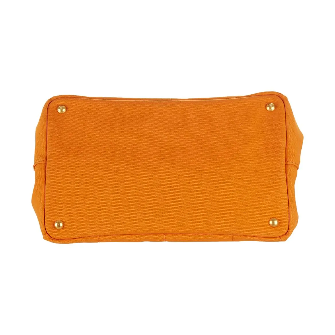 Prada Orange Logo Canapa Tote