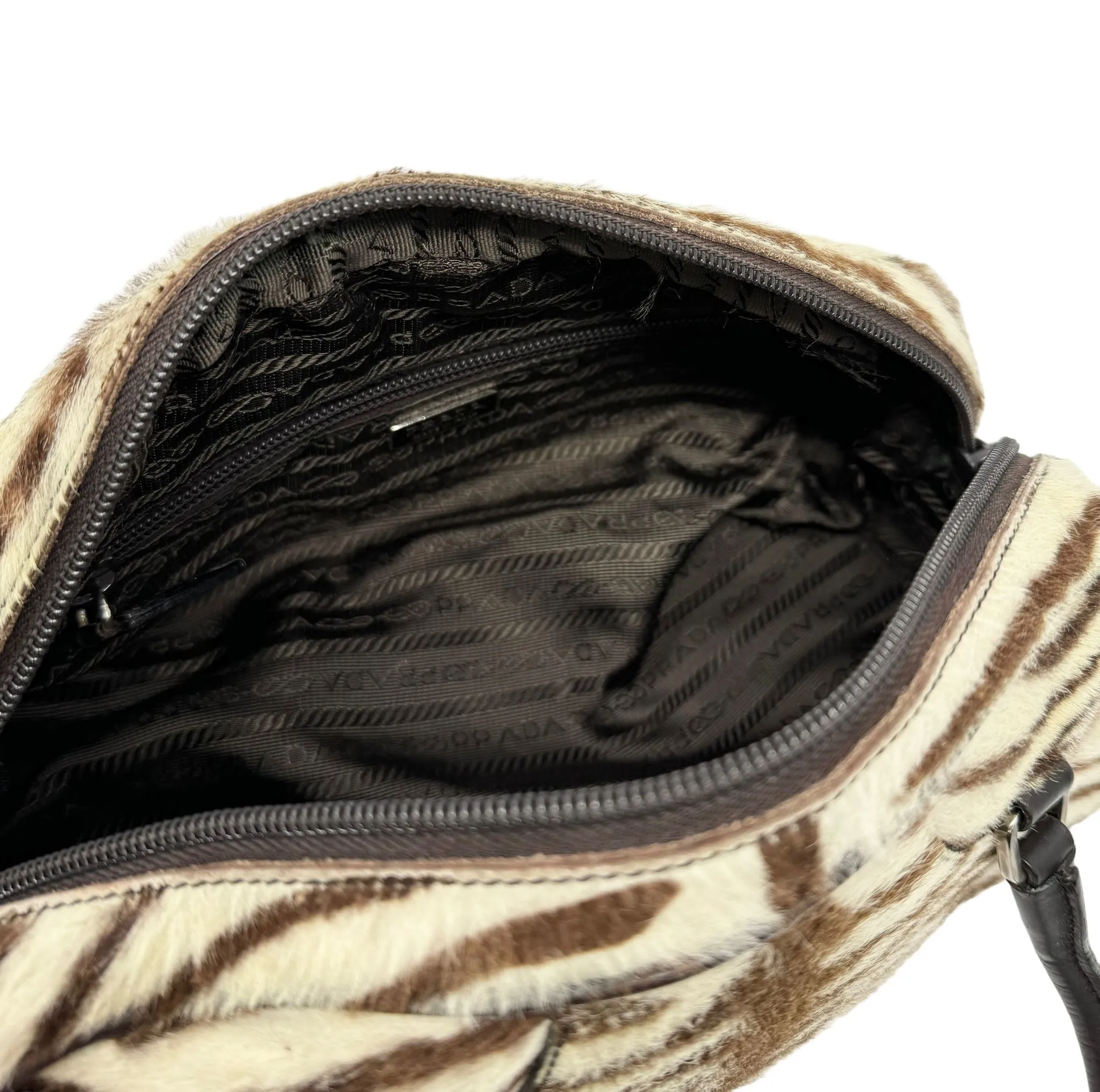 Prada Zebra Print Calf Hair Top Handle Bag