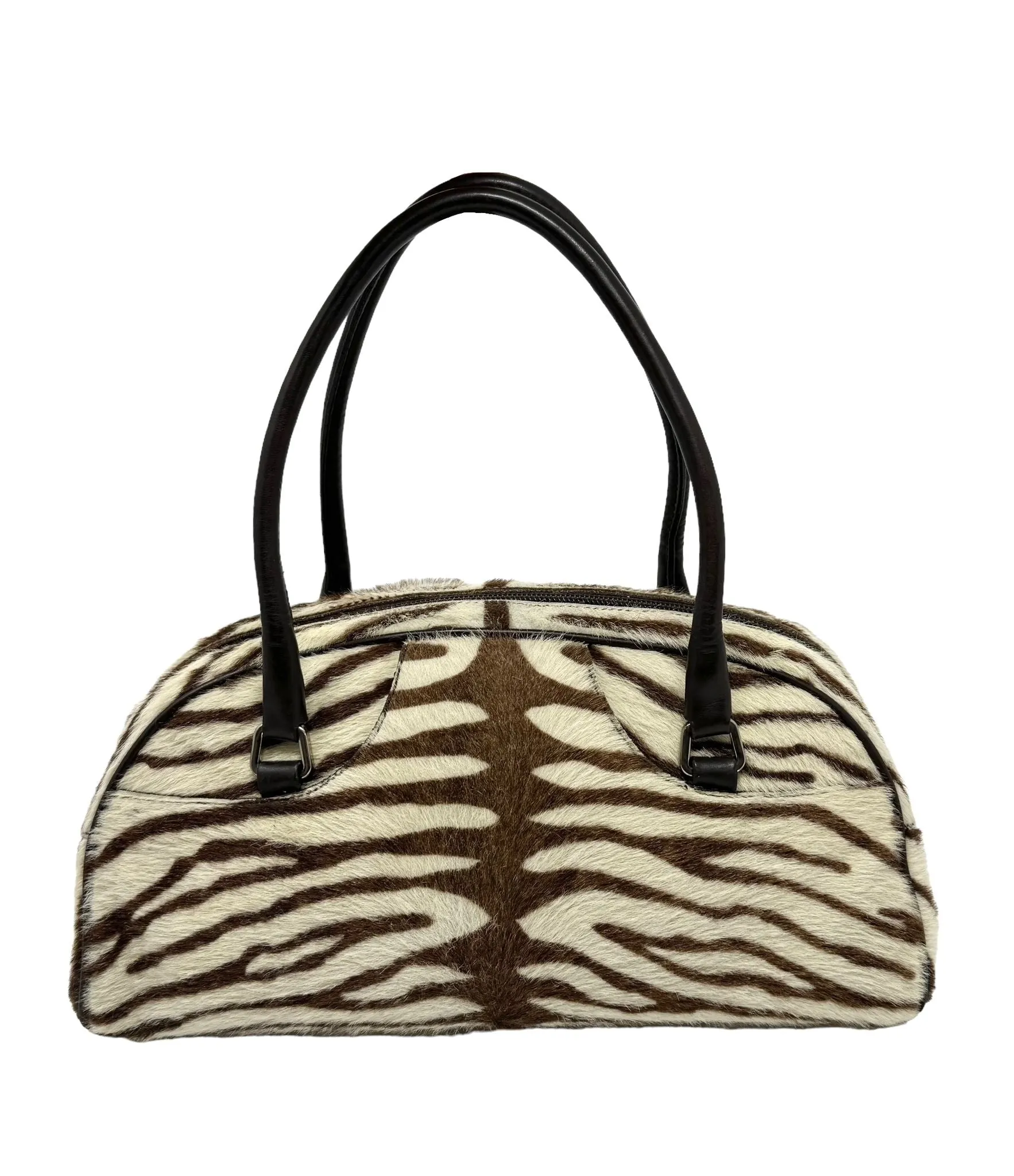 Prada Zebra Print Calf Hair Top Handle Bag