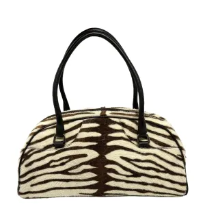 Prada Zebra Print Calf Hair Top Handle Bag