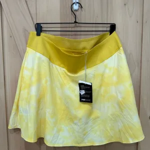 PUMA Golf Pwrshape Skirt Skort Yellow Tie Dye Size XXL 2XL NEW WITH TAGS! POCKET