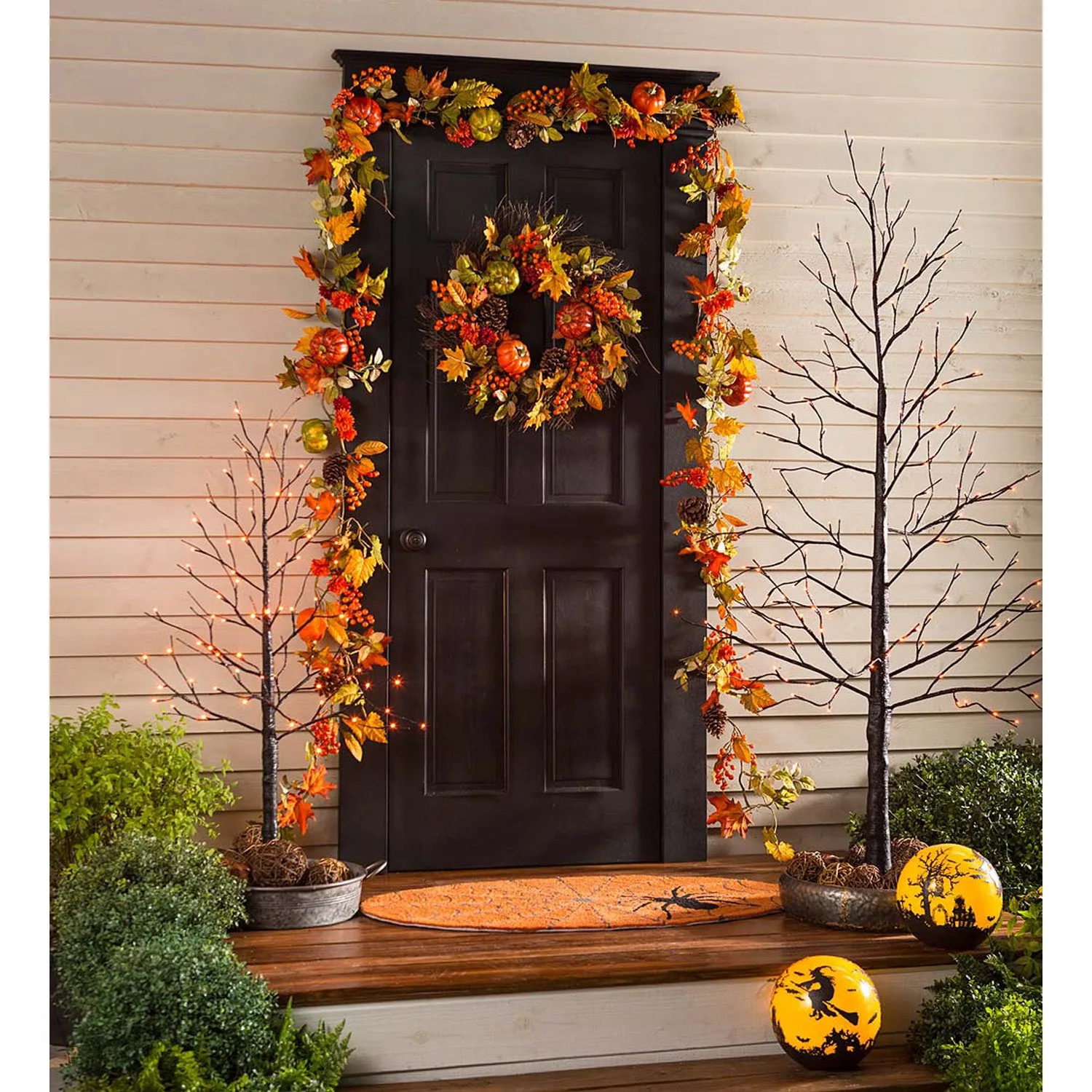 Pumpkins and Pine Cones Fall Wreath