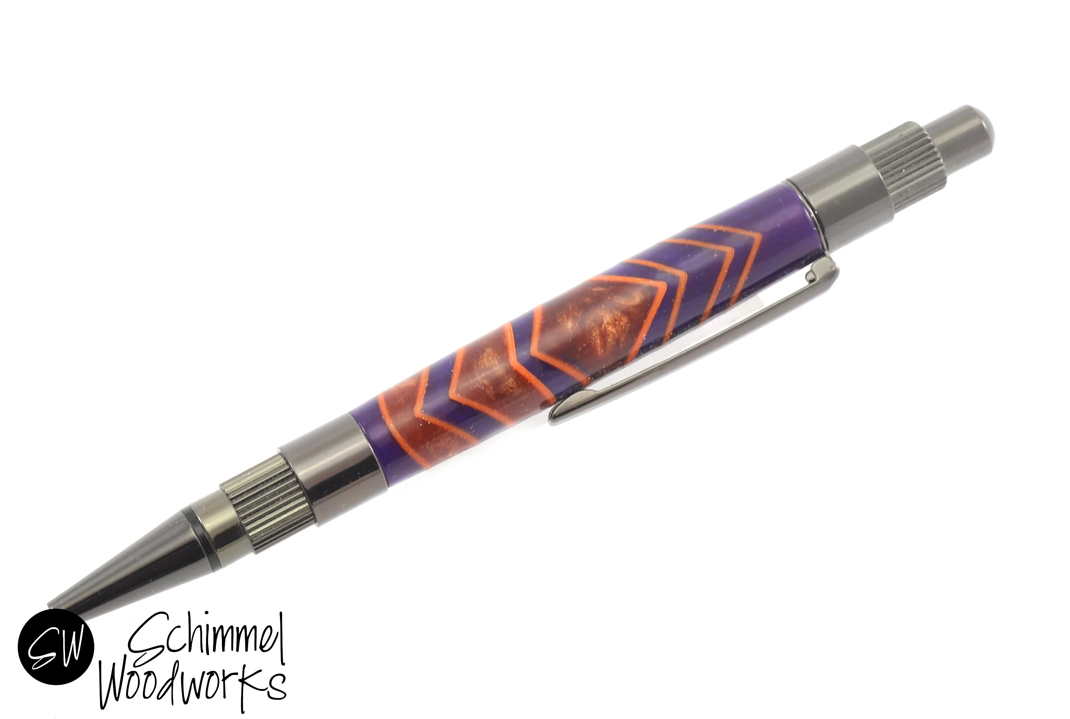 Purple and Orange Click Pen