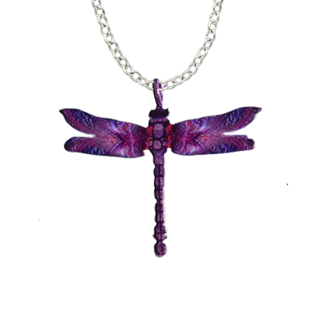 Purple Dragonfly Necklace #4137X by d'ears, Made in the USA