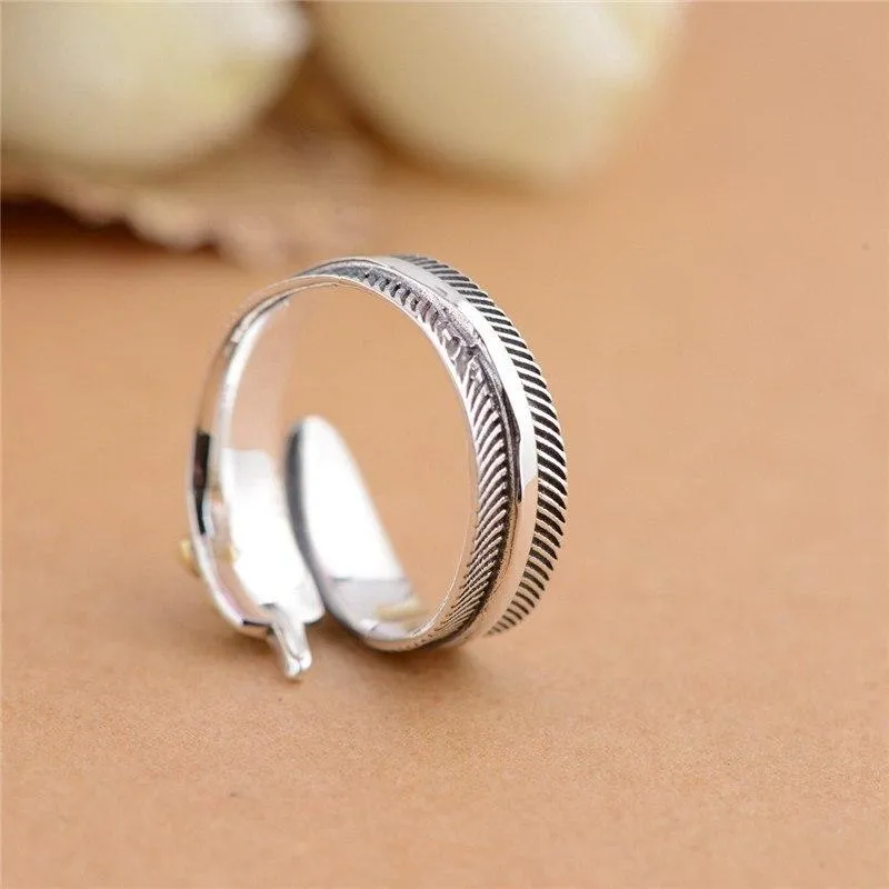 "All Dogs Go To Heaven" Sterling Silver Angel Feather Ring