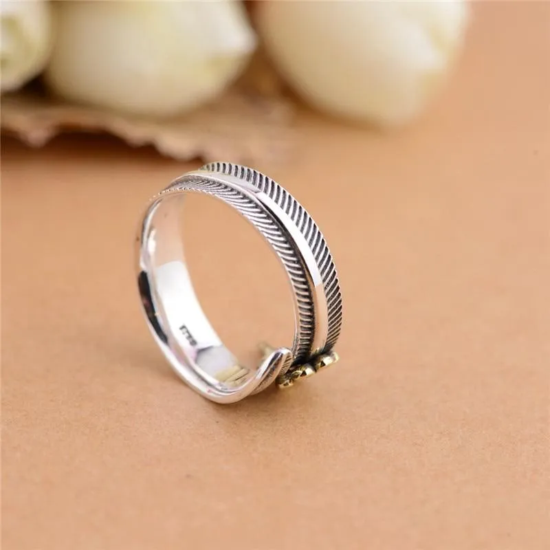"All Dogs Go To Heaven" Sterling Silver Angel Feather Ring