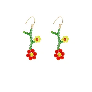 "CRYSTAL COLORFUL FLOWER" EARRINGS D042212