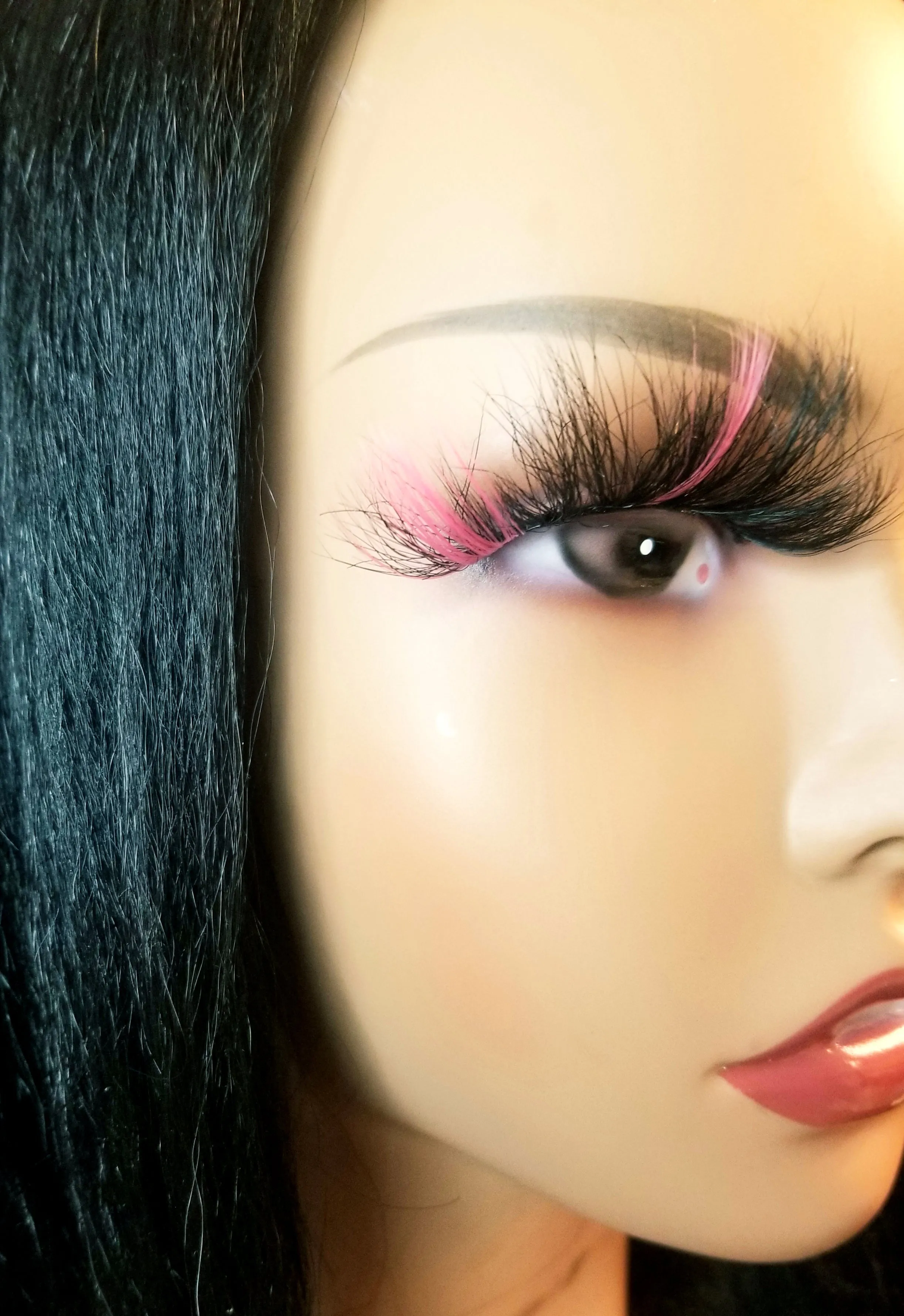 "Hot Pink" 25mm Fluffy Colorful False Eyelash
