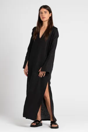 Ragna Linen Dress Black