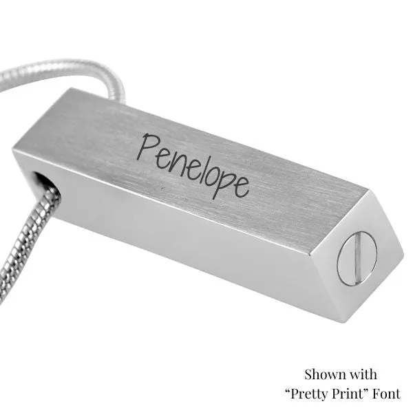 Rainbow Bar Cremation Urn Necklace