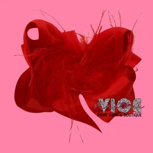 Red Feather Bow