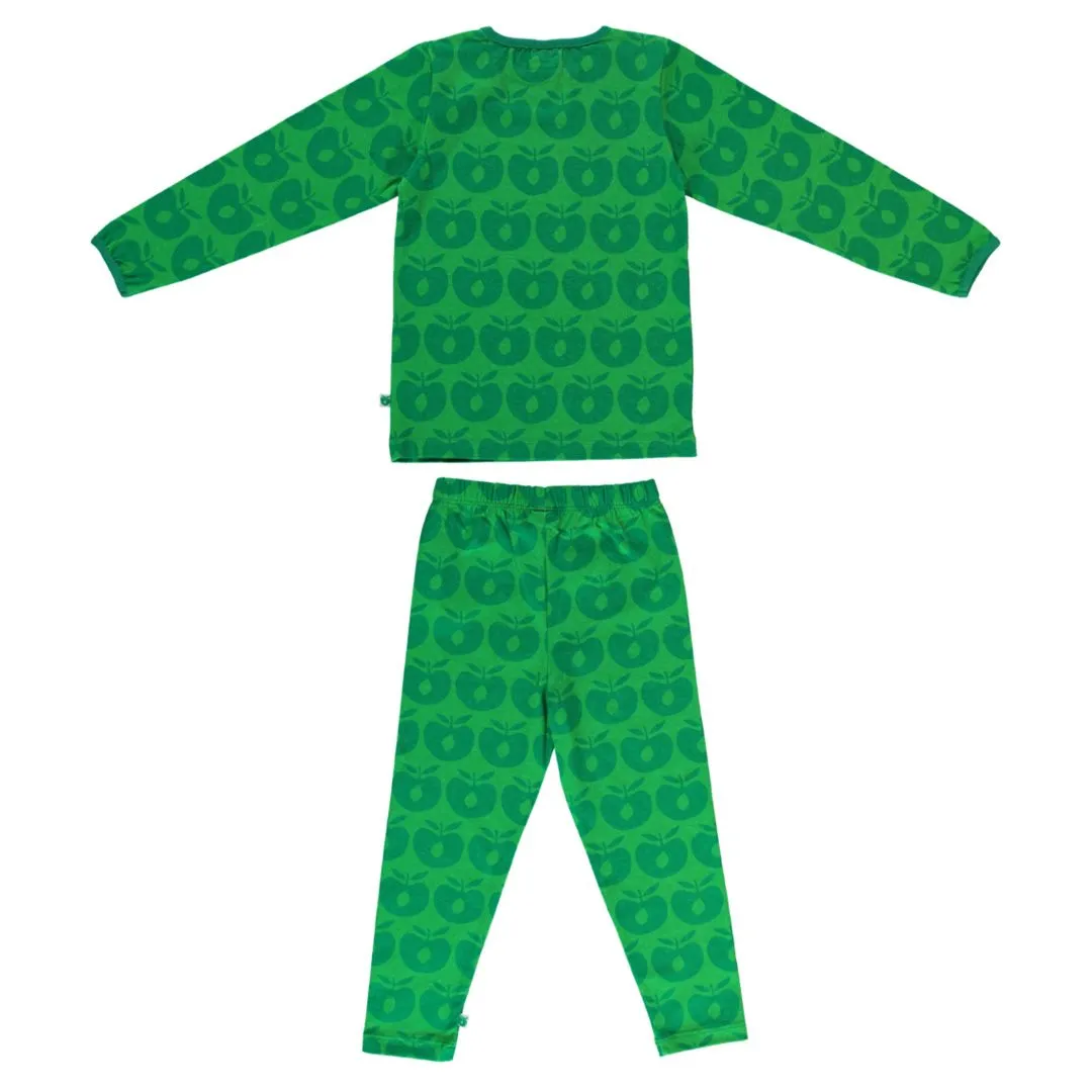 Retro Apples Long Sleeve Shirt and Leggings Set - Green - 1 Left Size 9-10 years