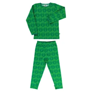 Retro Apples Long Sleeve Shirt and Leggings Set - Green - 1 Left Size 9-10 years