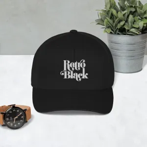 Retro Black Worded Logo Unisex Trucker Cap