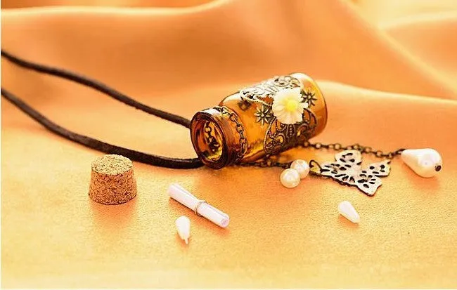 Retro Cork Wish Bottle Necklace
