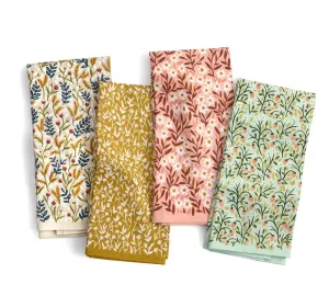 Retro Floral Kitchen Towels - Set of 4
