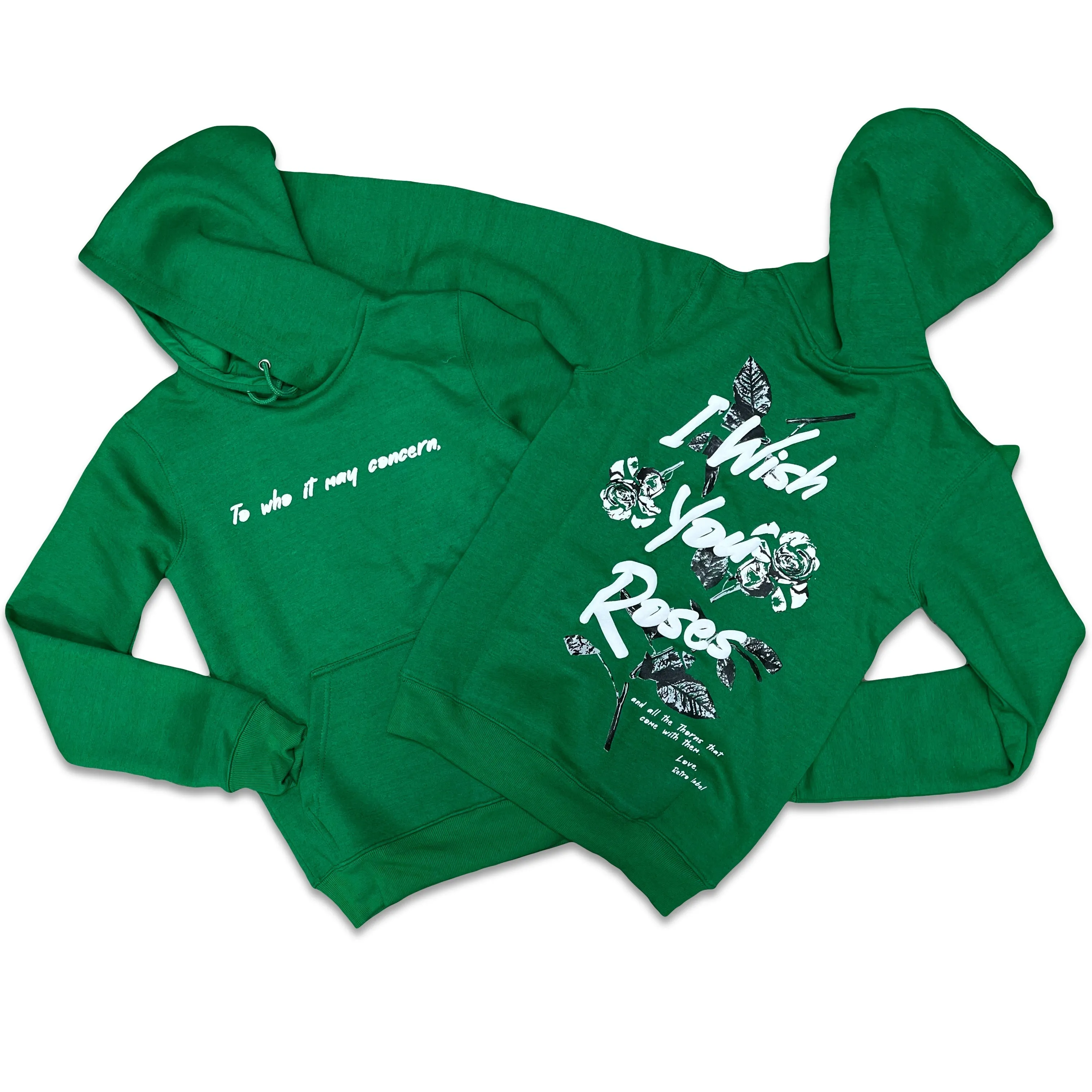RETRO LABEL Wish You Roses HOODIE (RETRO 1 Lucky Green)