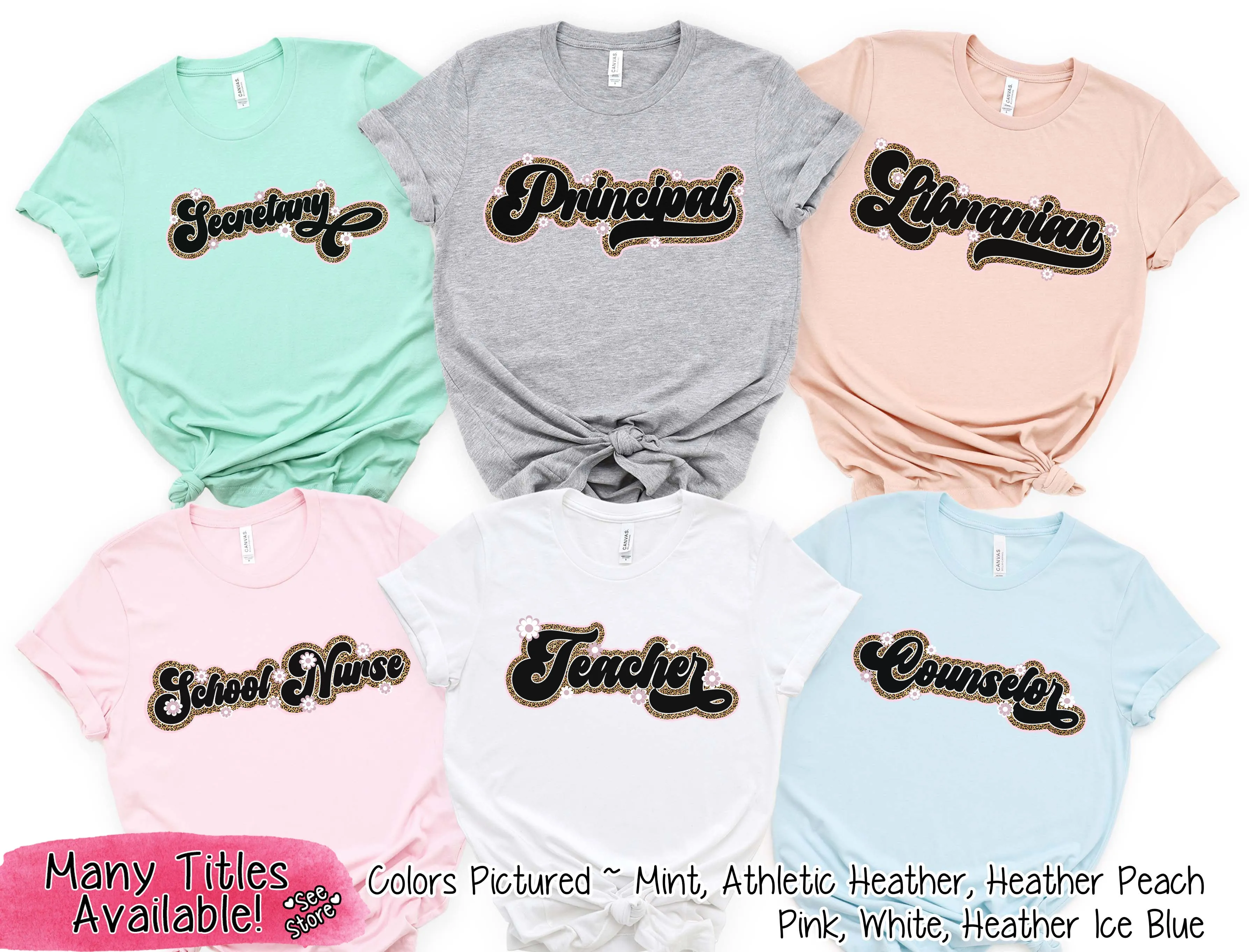 Retro Leopard Teacher Tee