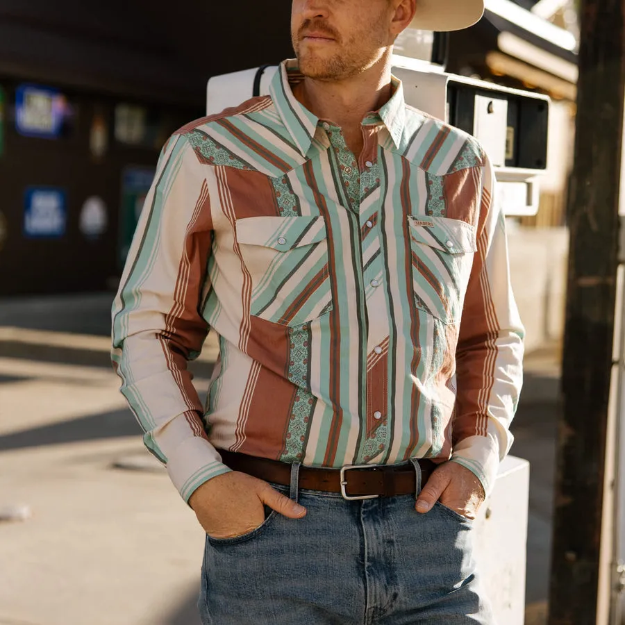 Retro Stripe Serape Pearl Snap Shirt
