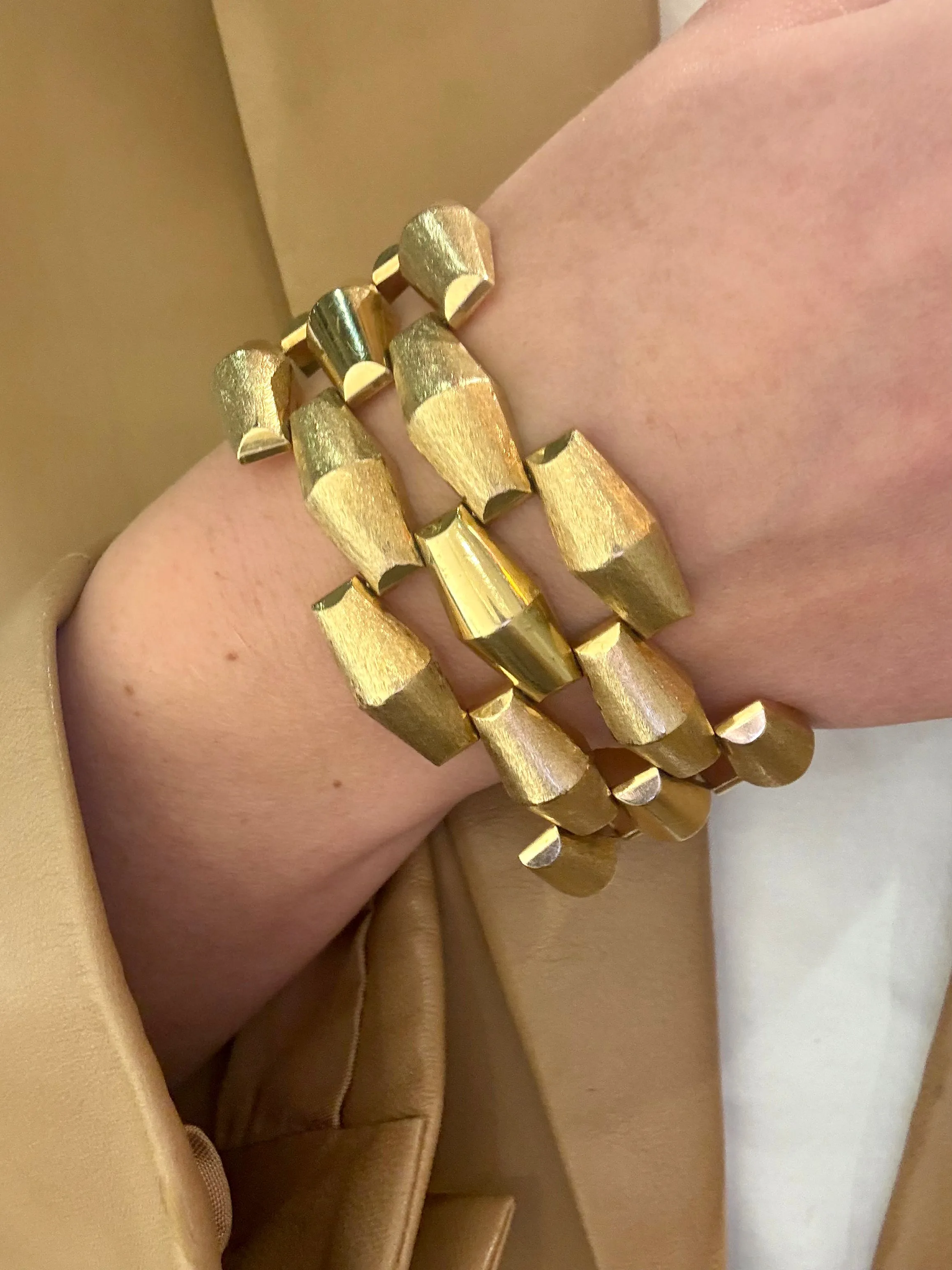Retro Wide Bracelet, 14k