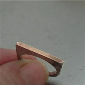 Ring 925 Silver 9k Rose Gold size 6.5 Minimalist Art Hadar Designers  (H) SALE