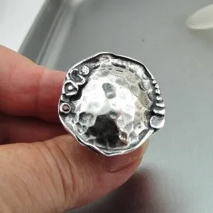 Ring 925 Sterling Silver  size 7.5,8 Handmade Artistic Hadar Designers (H) LAST