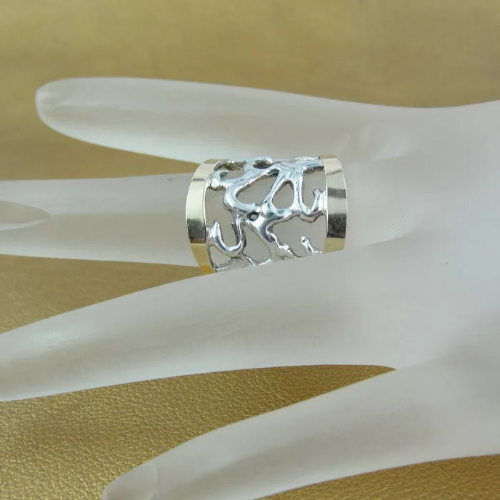 Ring 9k Yellow Gold 925 6.5,7,8,9,10 Silver Filigree Hadar Designers (Si) y