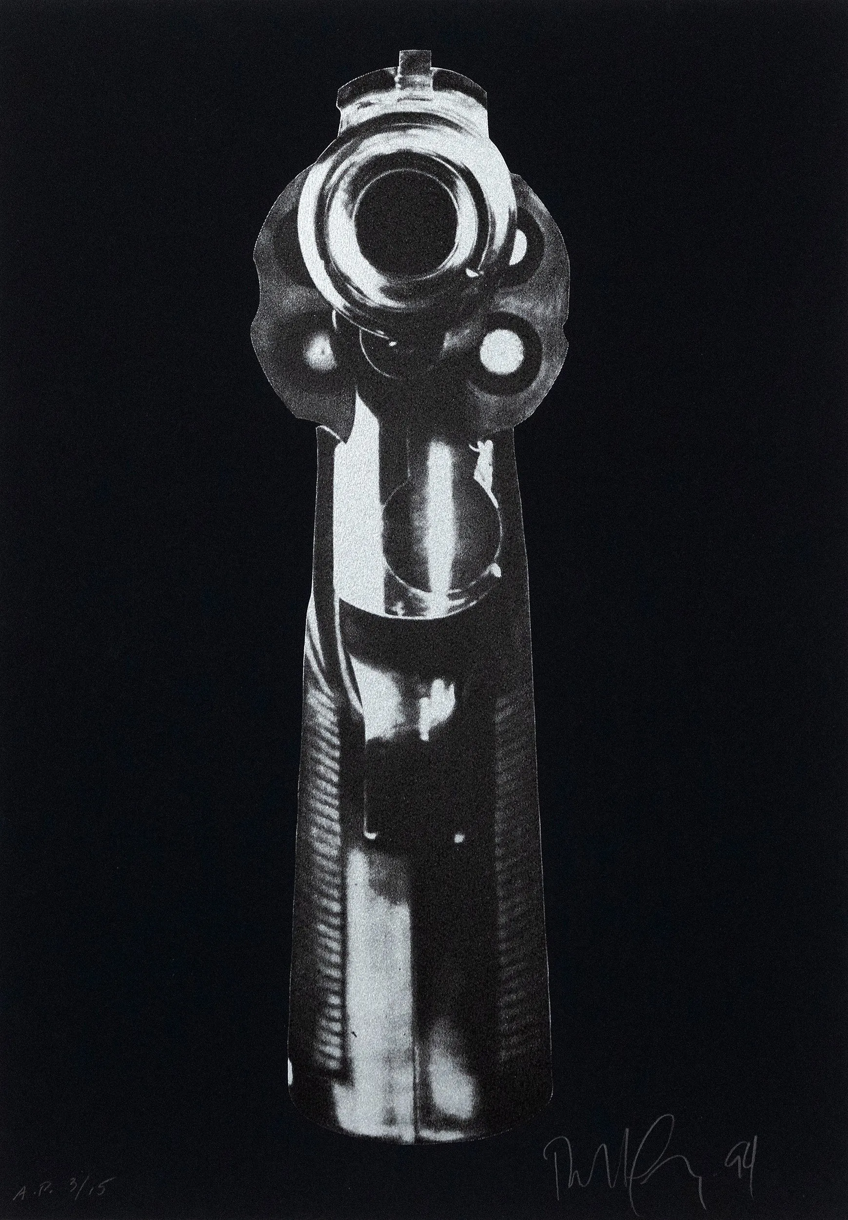 ROBERT LONGO "GUN" SCREENPRINT, 1994