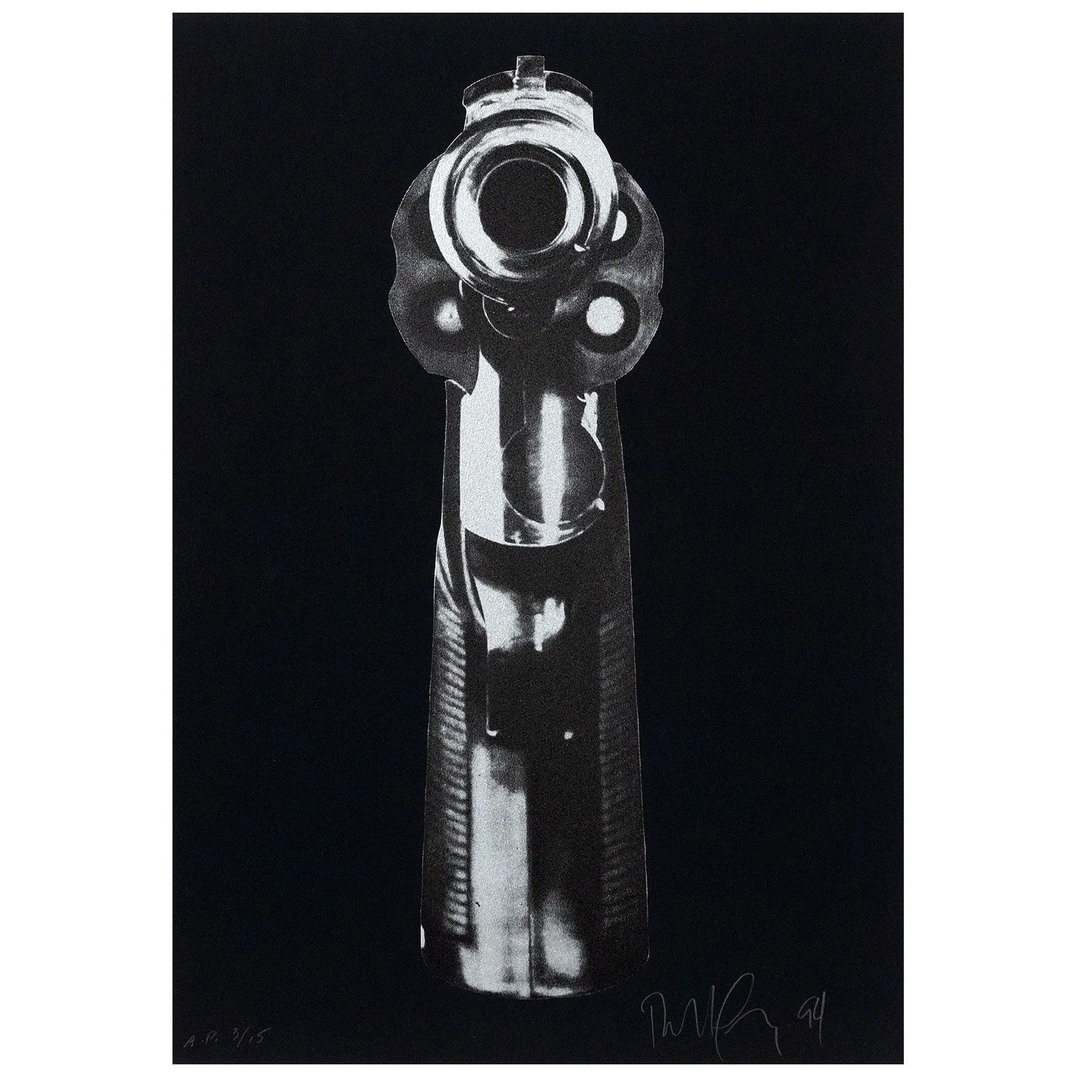 ROBERT LONGO "GUN" SCREENPRINT, 1994