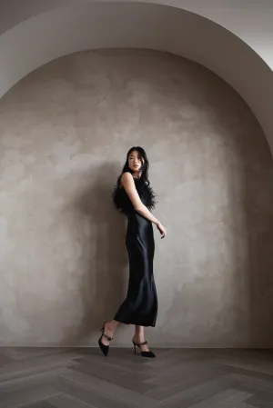 ROMA SILK FEATHER DRESS