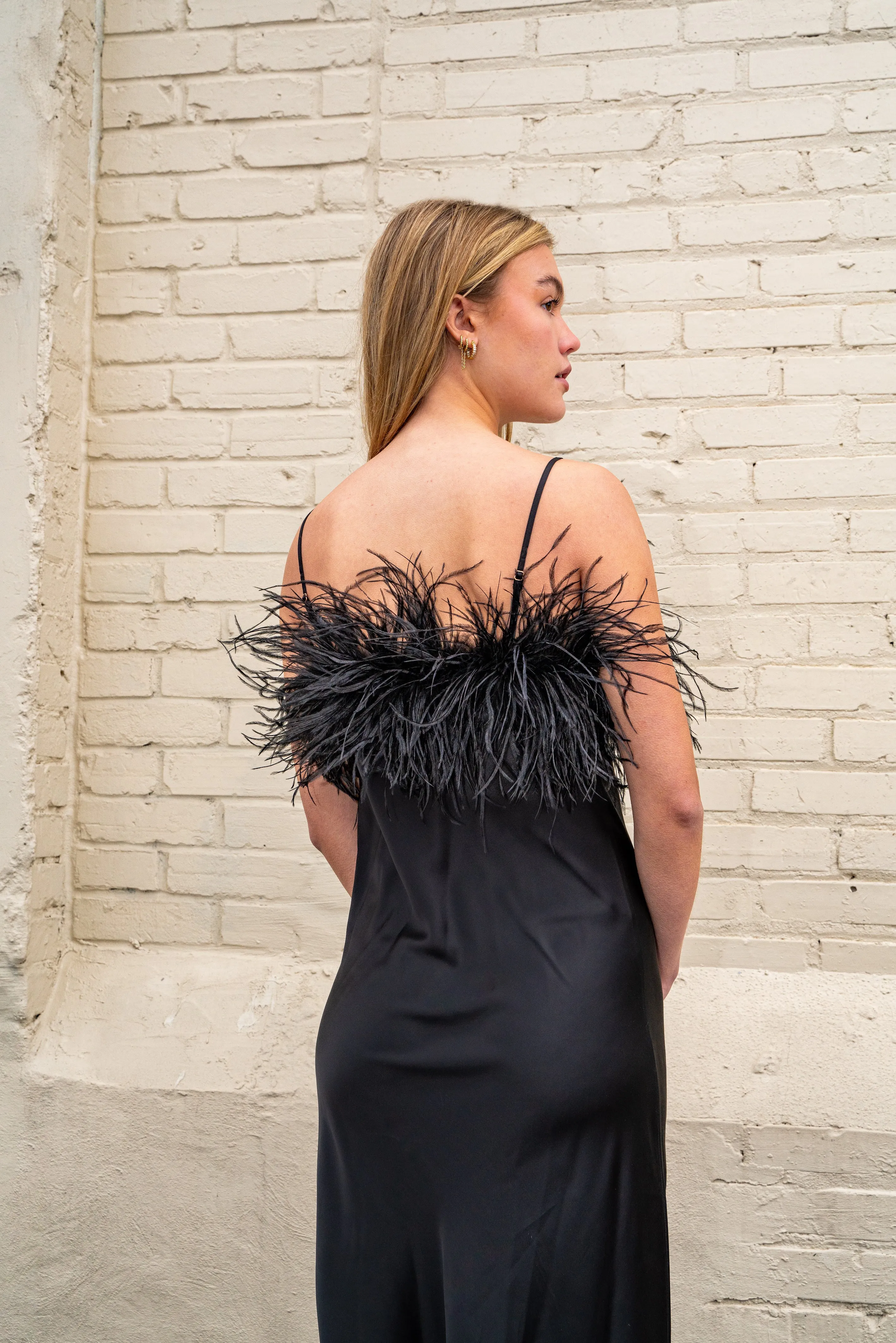 ROMA SILK FEATHER DRESS