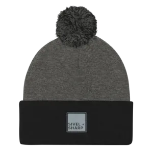 S S Embroidered Logo Pom Pom Knit Cap