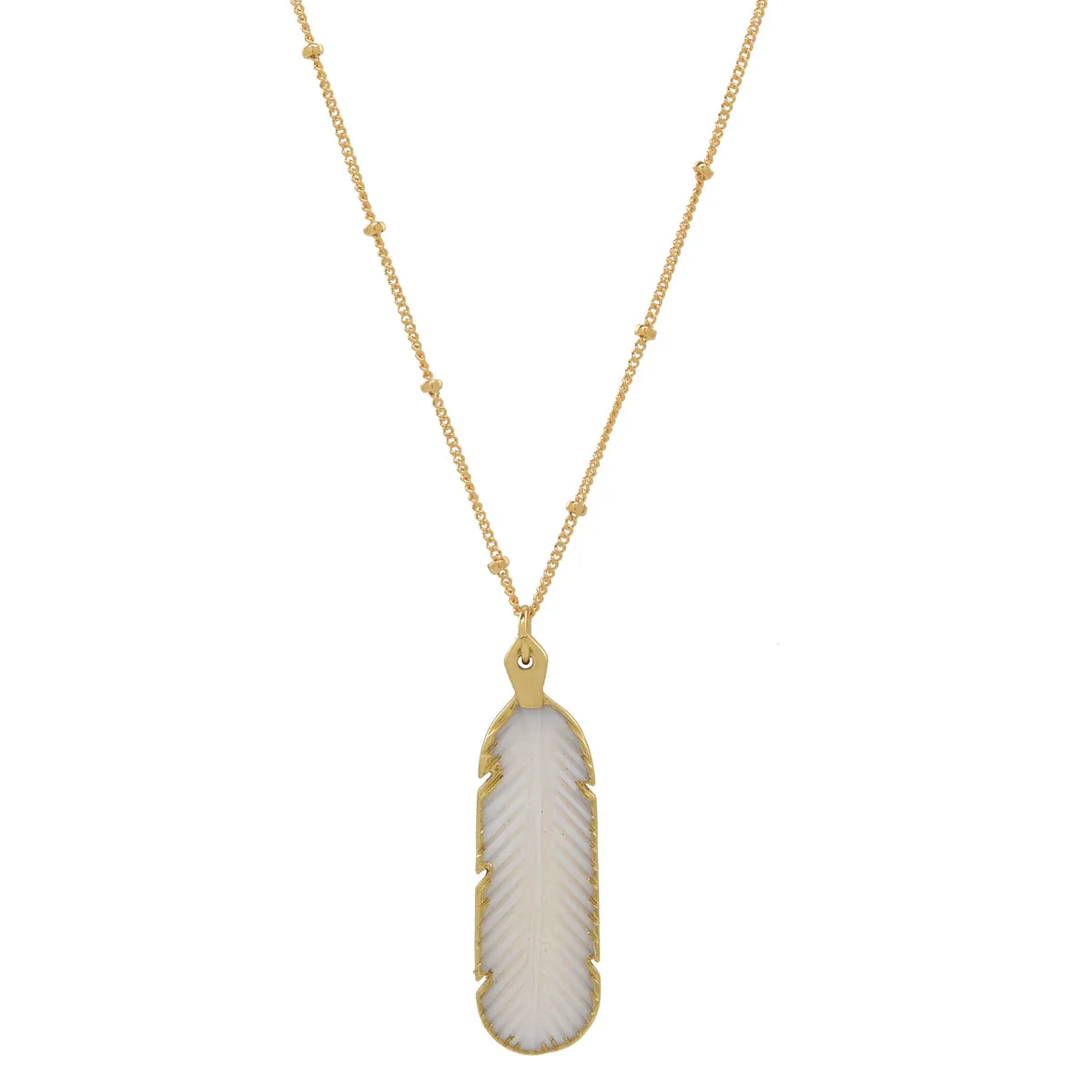 SALE - Feather Stone Necklace (more colors)