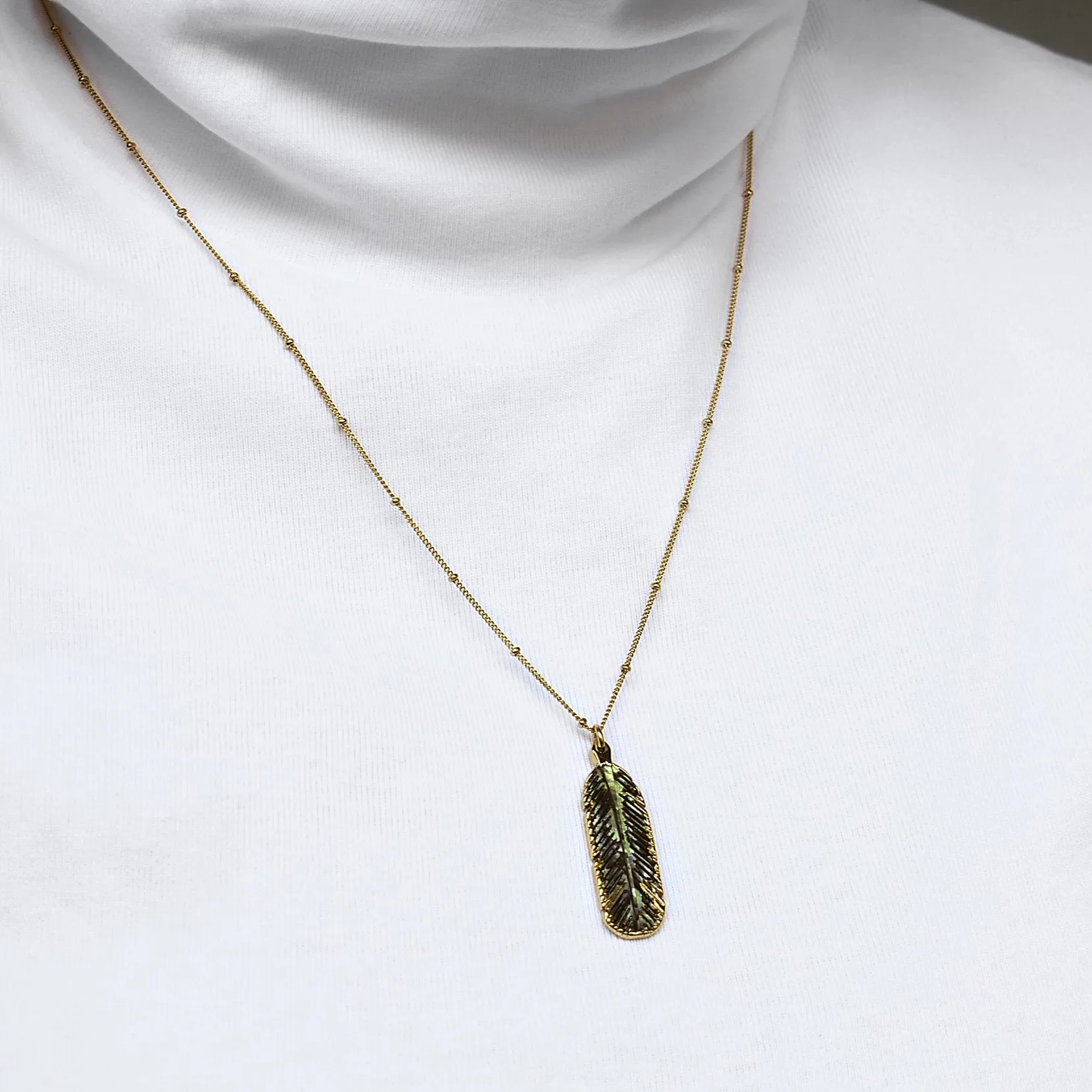 SALE - Feather Stone Necklace (more colors)