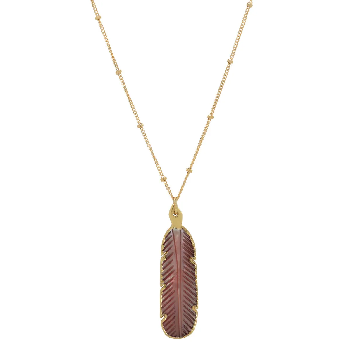 SALE - Feather Stone Necklace (more colors)