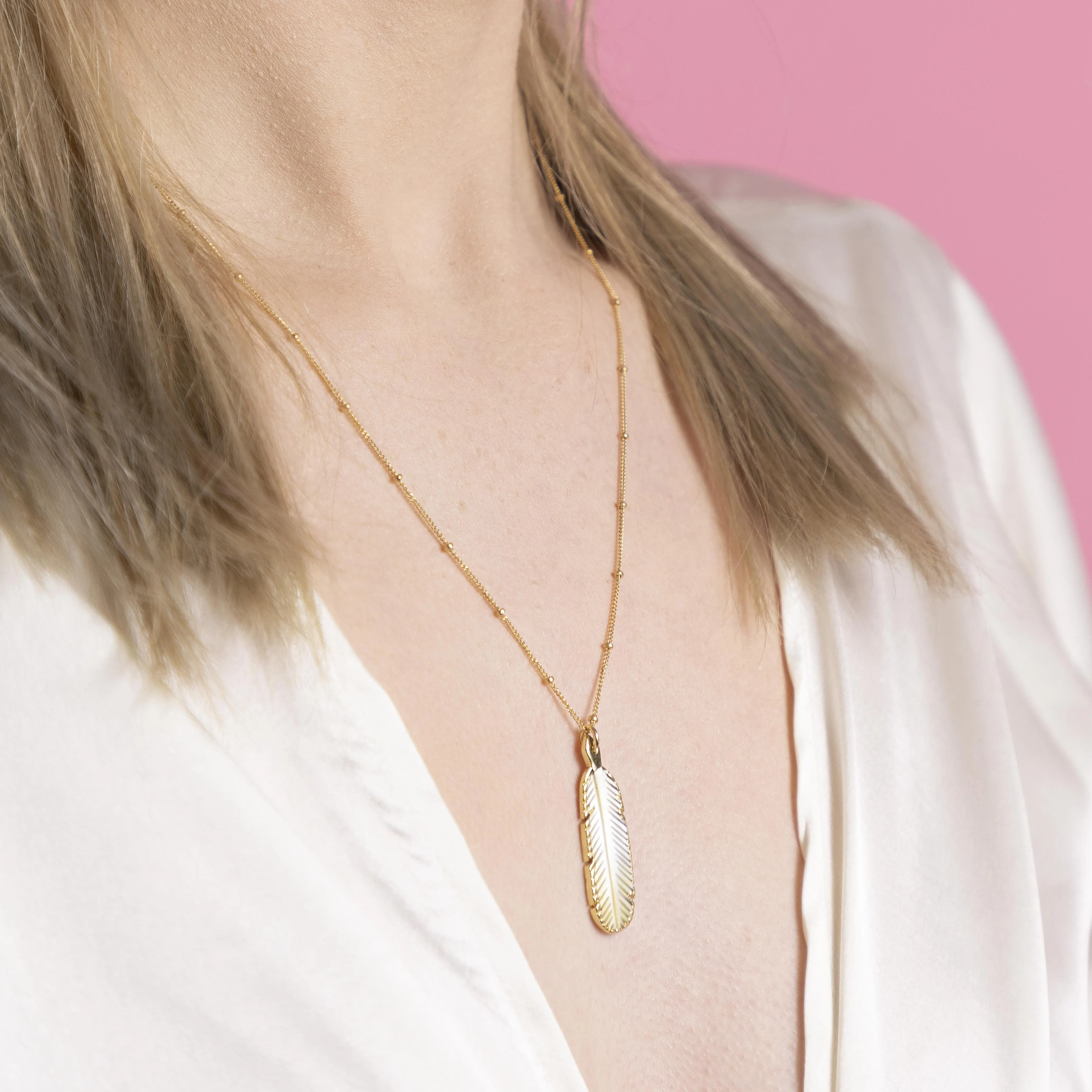 SALE - Feather Stone Necklace (more colors)