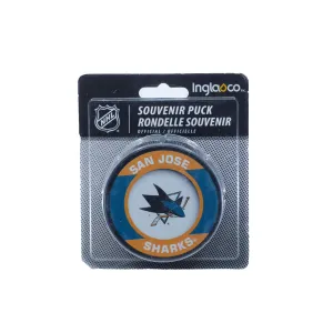 San Jose Sharks Inglasco NHL Retro Logo Hockey Puck