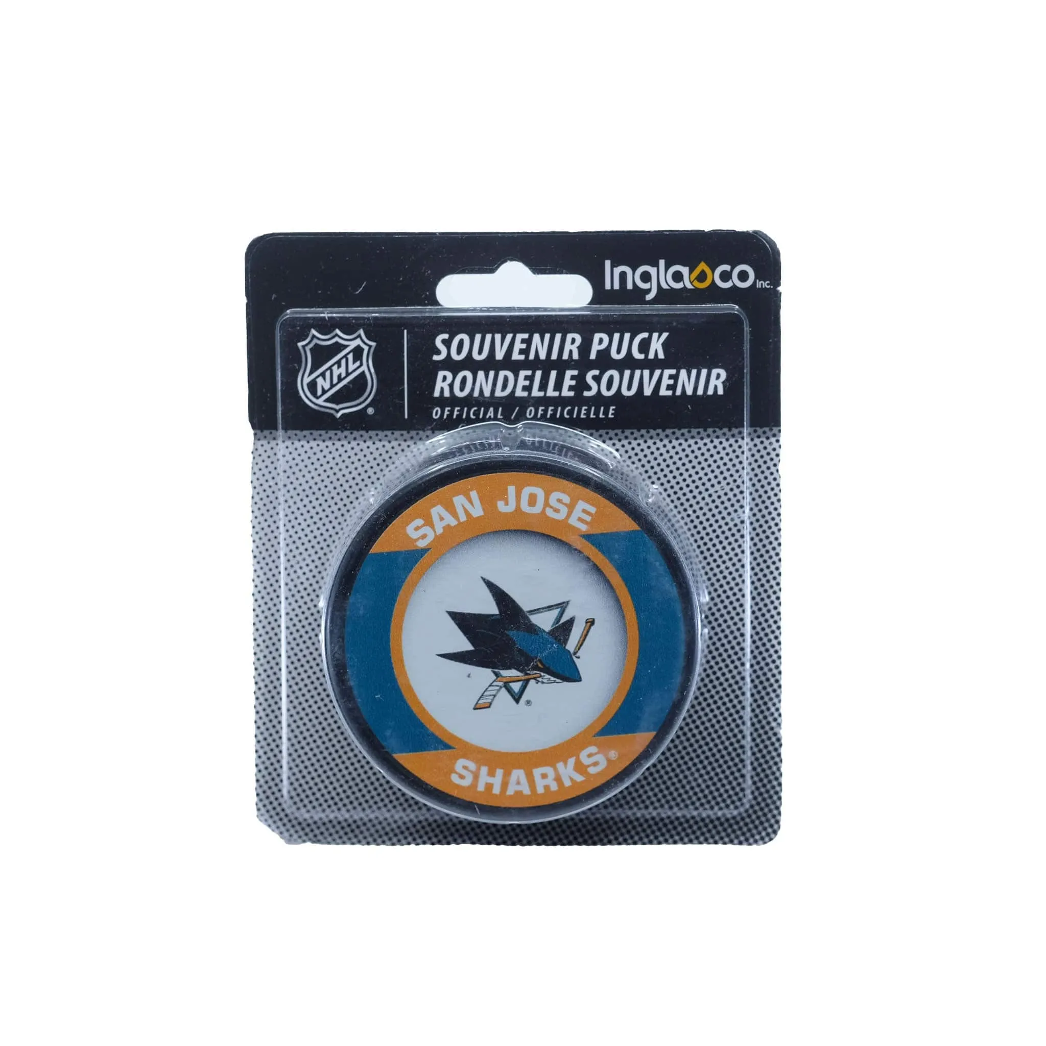 San Jose Sharks Inglasco NHL Retro Logo Hockey Puck