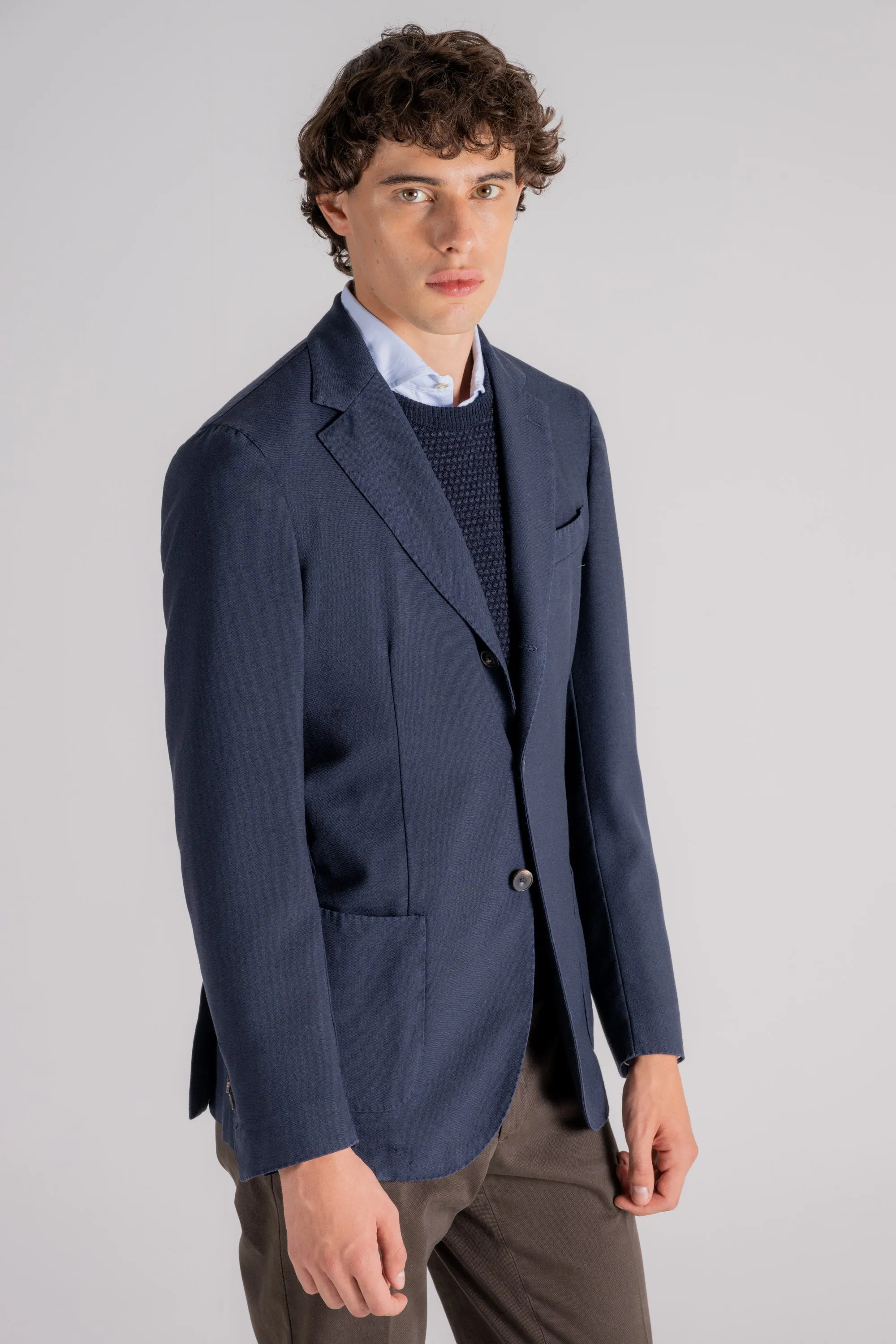 Santaniello Giacca Blu in Lana/Poliestere